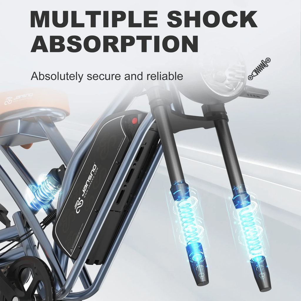 Jansno ebike X50 Adult Electric Bicycle 1000W Men's E-Mountain Bike 48V 14AH Battery 20 Inch Fat Tire Off-Road Electric Bike