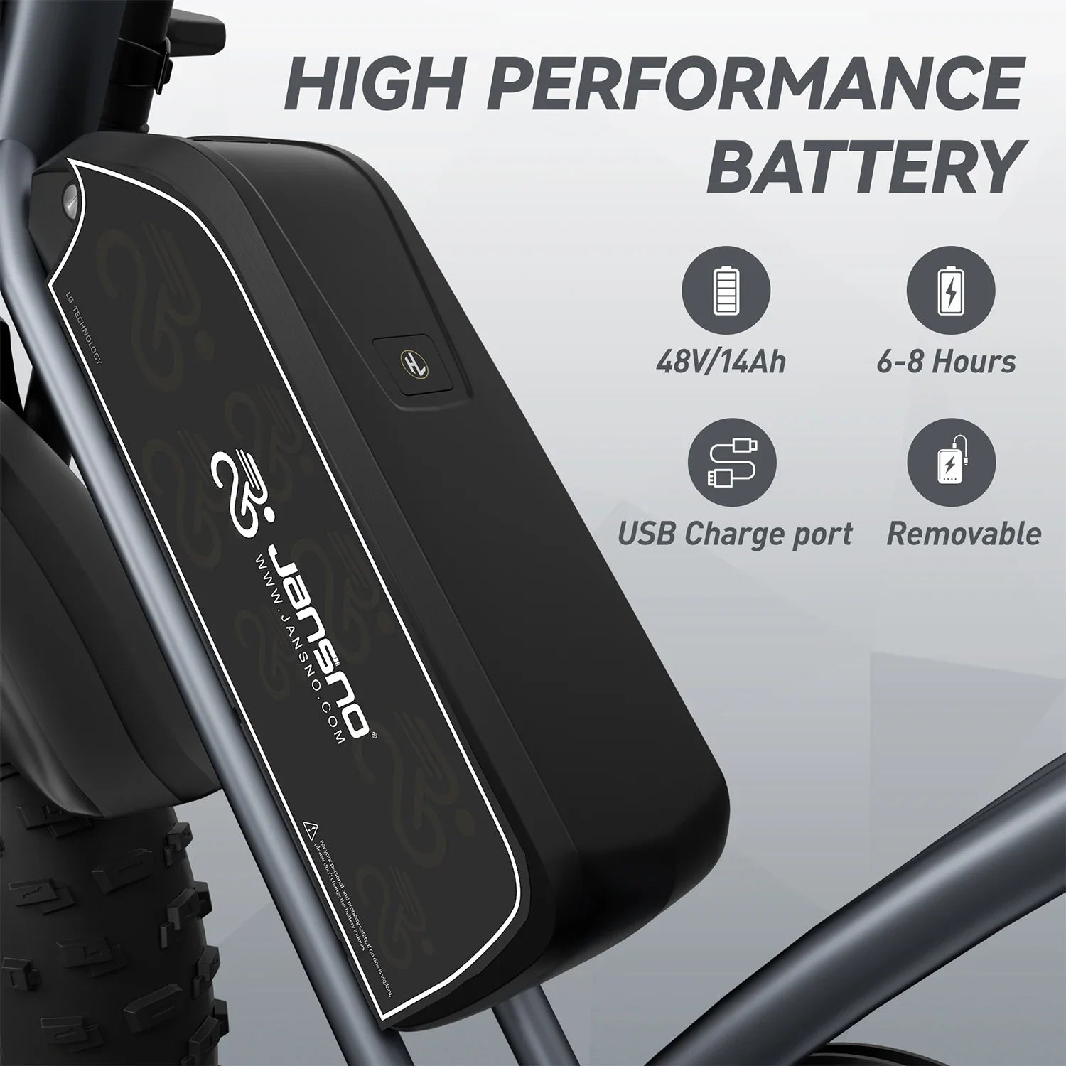 Jansno ebike X50 Adult Electric Bicycle 1000W Men's E-Mountain Bike 48V 14AH Battery 20 Inch Fat Tire Off-Road Electric Bike