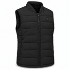 URLIFE Heated Vest, black, studio front view with zip and power button
