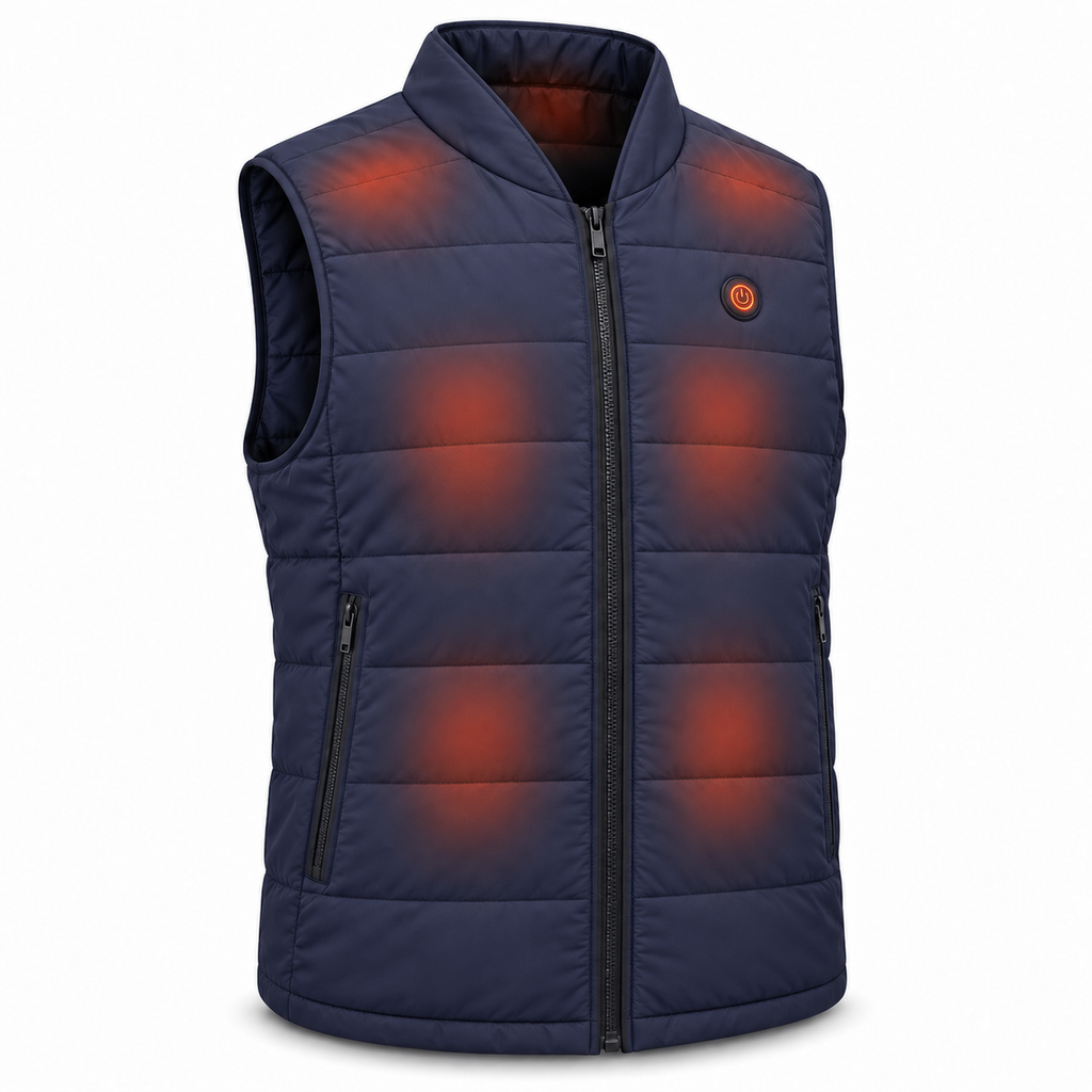 URLIFE Heated Vest, blue, 9 heating zones glowing