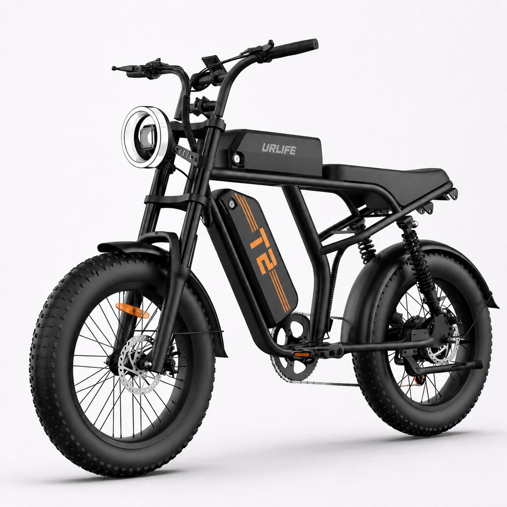URLIFE T2 fat tyre electric bike on the same near-white studio background as the URLIFE E20 product image